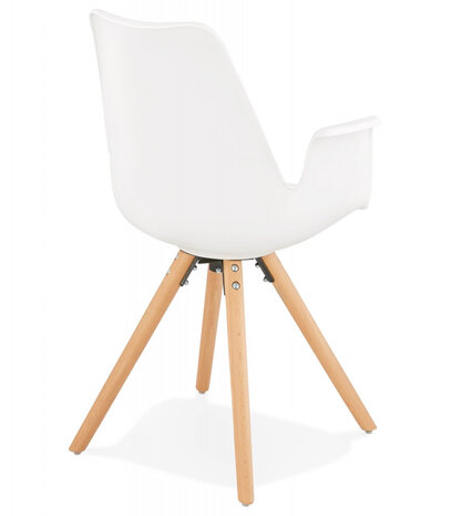 Stoel met armleuningen 'ZALIK' in witte Scandinavische stijl