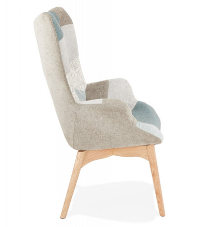 Oorfauteuil loungemodel 'DAMIAN' in Scandinavische stijl
