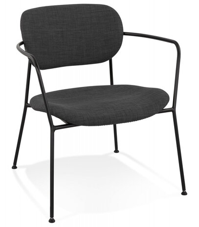 Design loungefauteuil 'RIKA' van donkergrijze stof