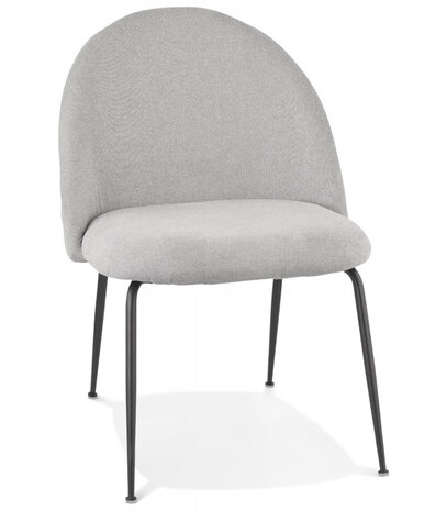 Loungefauteuil 'ZILLA' van grijze stof en zwarte metalen poten