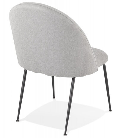 Loungefauteuil 'ZILLA' van grijze stof en zwarte metalen poten