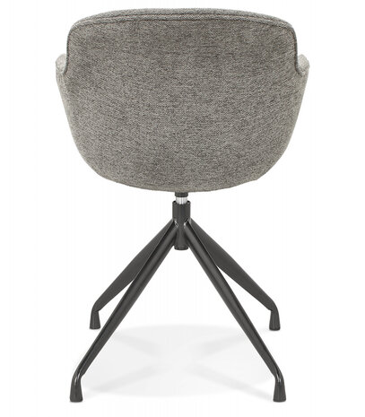 Design stoel met armleuningen 'MIMO' van donkergrijze stof