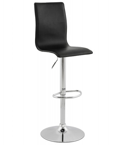 Design barkruk 'ALTO' uit zwart imitatieleder