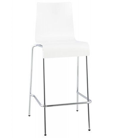 Halfhoge design keukenkruk 'KWATRO MINI' in wit geverfd hout stapelbaar