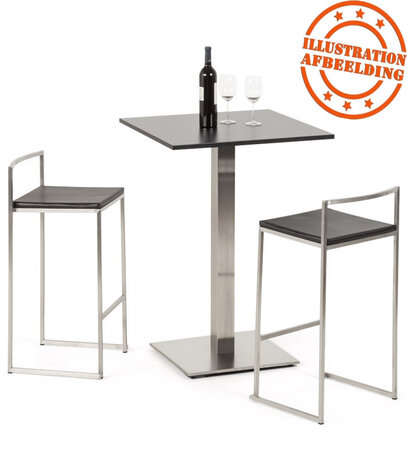 Zwarte halfhoge design kruk 'DISKO MINI' stapelbaar