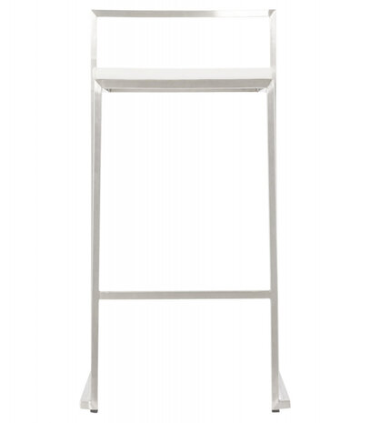Witte halfhoge design kruk 'DISKO MINI' stapelbaar