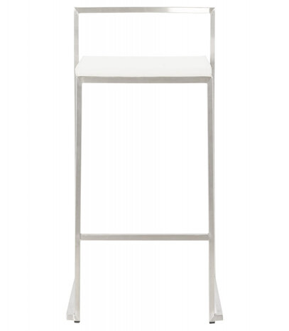 Witte halfhoge design kruk 'DISKO MINI' stapelbaar