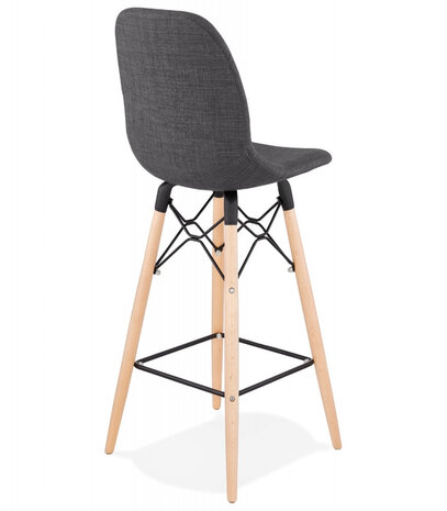 Halfhoge kruk 'GALACTIK MINI' van grijze stof Scandinavische stijl