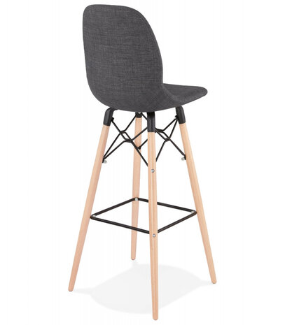 Design barkruk 'GALACTIK' van donkergrijze stof Scandinavische stijl