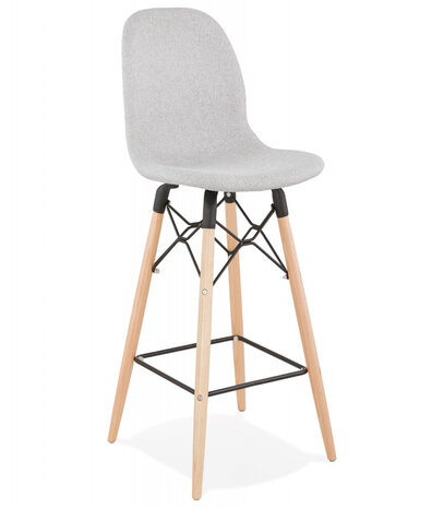 Halfhoge barkruk ‘GALACTIK MINI' in lichtgrijze stof in Scandinavische stijl