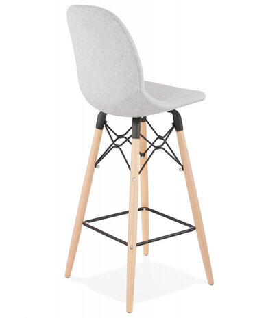 Halfhoge barkruk ‘GALACTIK MINI' in lichtgrijze stof in Scandinavische stijl