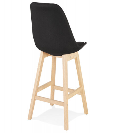 Scandinavische halfhoge design kruk 'TERESA MINI' van zwarte stof