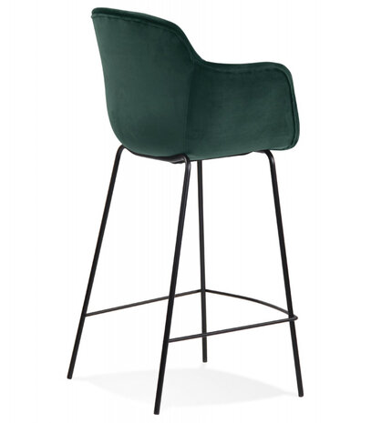 Halfhoge barkruk 'LARISSA MINI' van groen velours