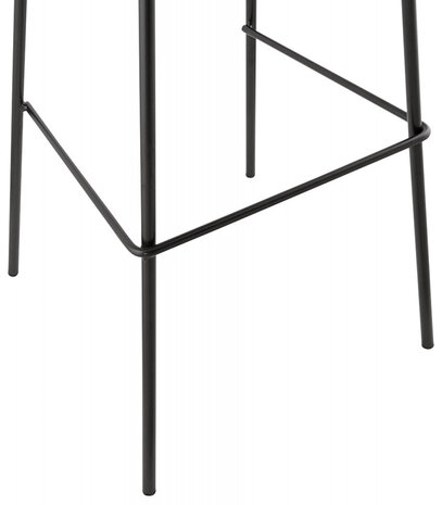 Witte design barkruk 'LEMON' met zwarte metalen poot