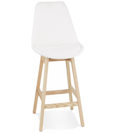 Scandinavische halfhoge kruk 'SANDRA MINI' van witte badstof