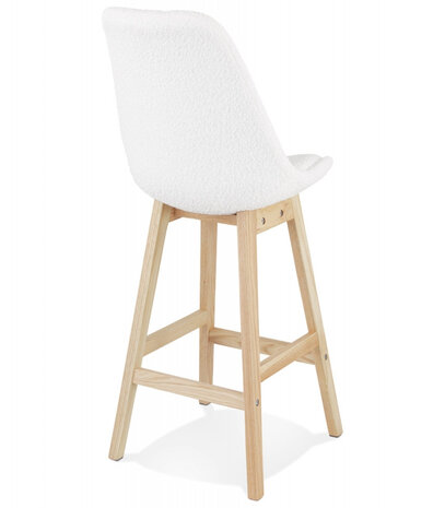 Scandinavische halfhoge kruk 'SANDRA MINI' van witte badstof