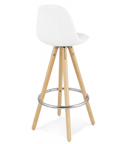 Scandinavische halfhoge kruk 'FLORENCE MINI' van witte badstof