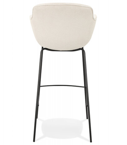 Barkruk 'AMERICA' van beige stof met armleuningen