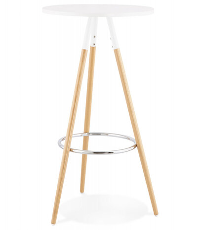 Ronde, wit houten tafel 'BARY'