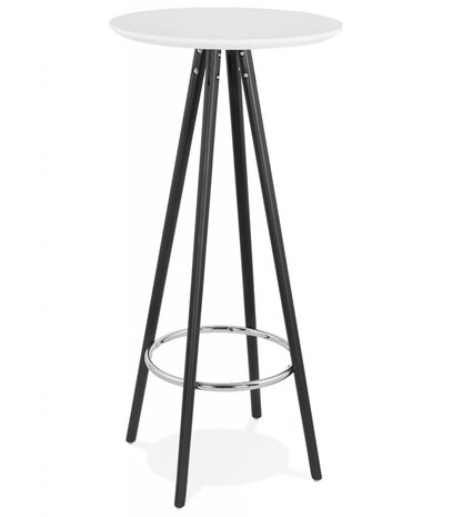 Hoge tafel / Statafel 'GALA' in wit hout en met zwarte poten