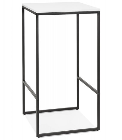 Hoge, industriële 'ORTOS' tafel met wit blad en zwarte structuur
