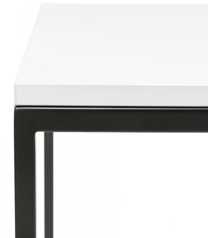 Hoge, industriële 'ORTOS' tafel met wit blad en zwarte structuur