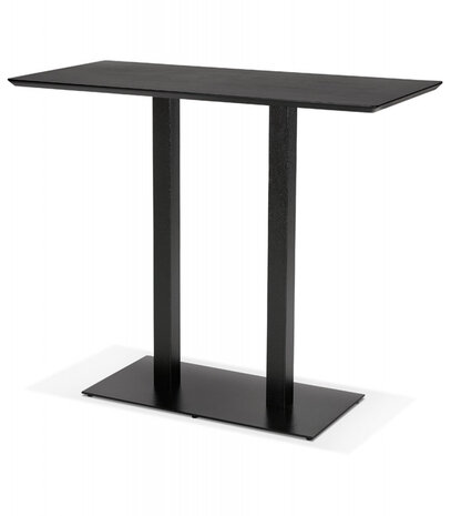 Zwarte hoge design tafel 'ZUMBA BAR' met zwarte metalen poot - 150x70 cm