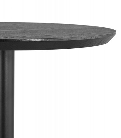 Ronde hoge tafel 'TAMAGO' van hout en zwart metaal - Ø 60 cm