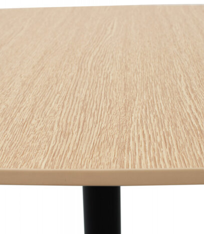 Hoge tafel 'PATATI' in hout met natuurlijke afwerking en zwart metaal - 60X60 CM