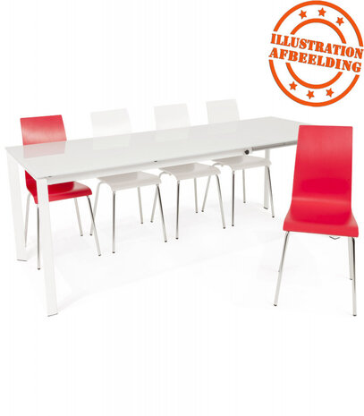 Design eetkamerstoel 'ESPERA' uit wit geverfd hout
