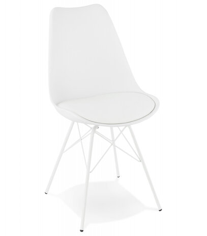 Design stoel 'BYBLOS' wit industriële stijl