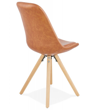 Design stoel 'STREET' van bruin synthetisch materiaal