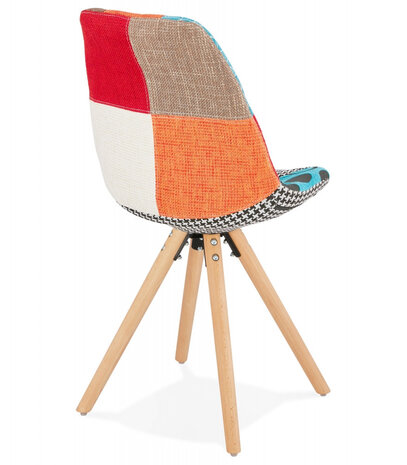 Designstoel 'LUCY' in patchworkstof