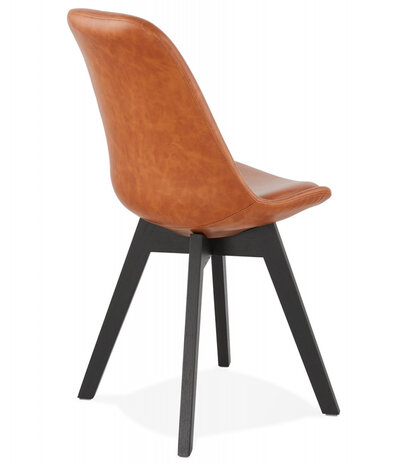Designstoel 'NIAGARA' bruin met poten in zwart hout
