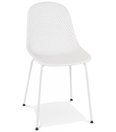 Witte geperforeerde design stoel 'VIKY' binnen/buiten