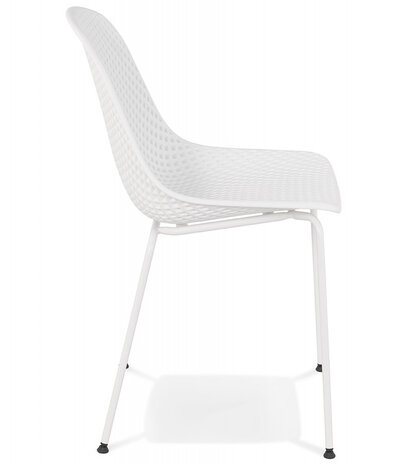 Witte geperforeerde design stoel 'VIKY' binnen/buiten