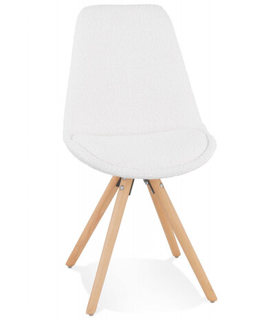 Scandinavische design stoel 'VALENTINE' van witte badstof