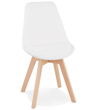 Scandinavische design stoel 'LINETTE' van witte badstof