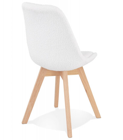 Scandinavische design stoel 'LINETTE' van witte badstof