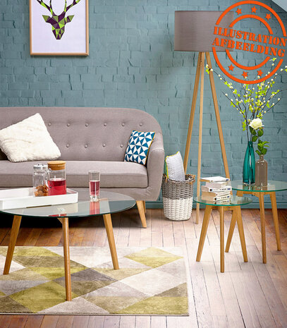 Inschuifbare ronde tafel 'LOVYOU' van glas