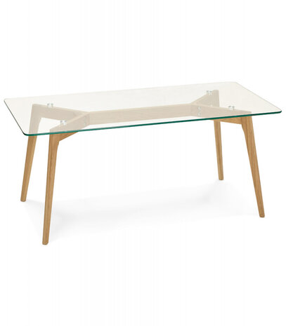 Lage design salontafel 'MOLY' van glas