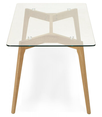 Lage design salontafel 'MOLY' van glas