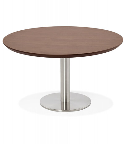 Lage loungetafel AGUA met notenhouten afwerking - Ø 90 cm