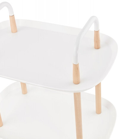 Witte design bijtafel op wielen 'VELOCE'