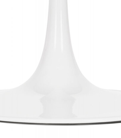 Ronde salontafel 'BUSTER MINI' van witte hout en witte metalen poot - Ø 90 cm