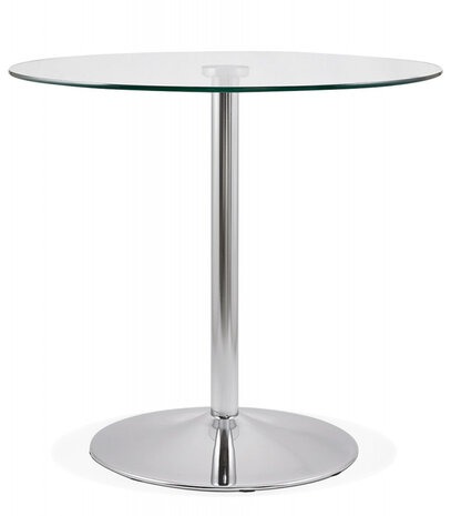 Kleine, ronde, glazen keukentafel 'YOUPI' - Ø 90 cm