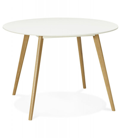 Ronde keukentafel 'AMY' wit Scandinavische stijl - Ø 120 cm