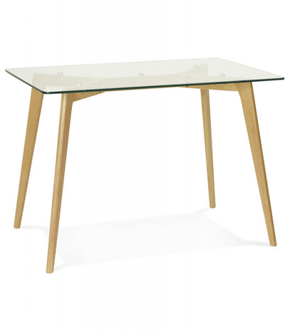Kleine tafel / bureau recht 'BUGY' van glas - 120x80 cm