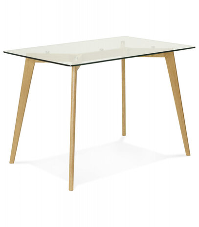 Kleine tafel / bureau recht 'BUGY' van glas - 120x80 cm