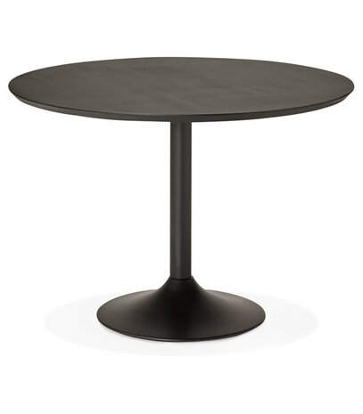 Ronde eettafel/bureautafel 'CHEF' met zwarte essenhouten afwerking - Ø 120 cm